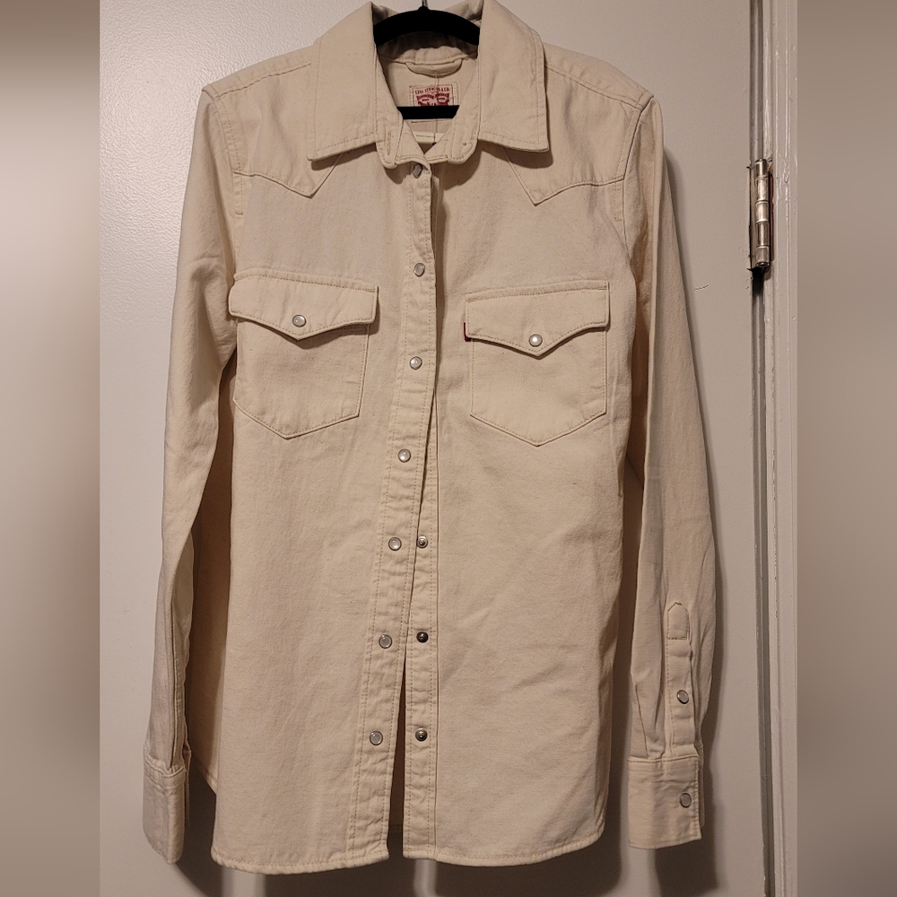 Levi's Cream Denim Button Down Top